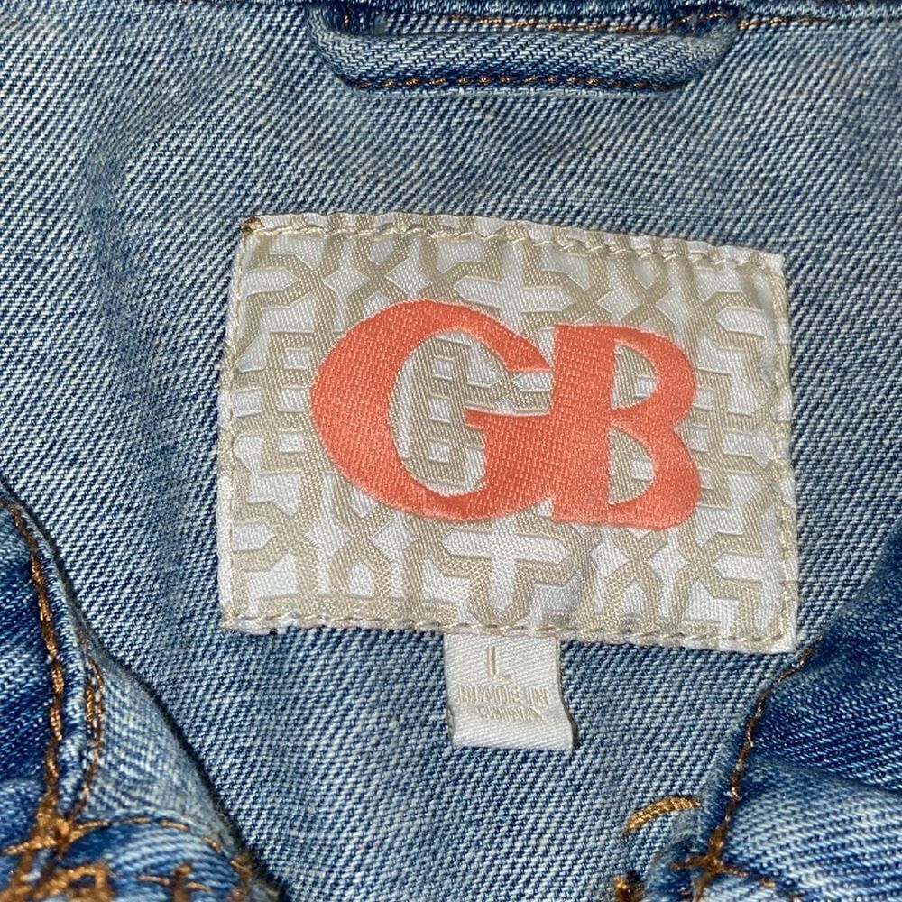 Gianni Bini Boom Not your girl Graphic Denim Jacket Ladies Large - Picture 4 of 5